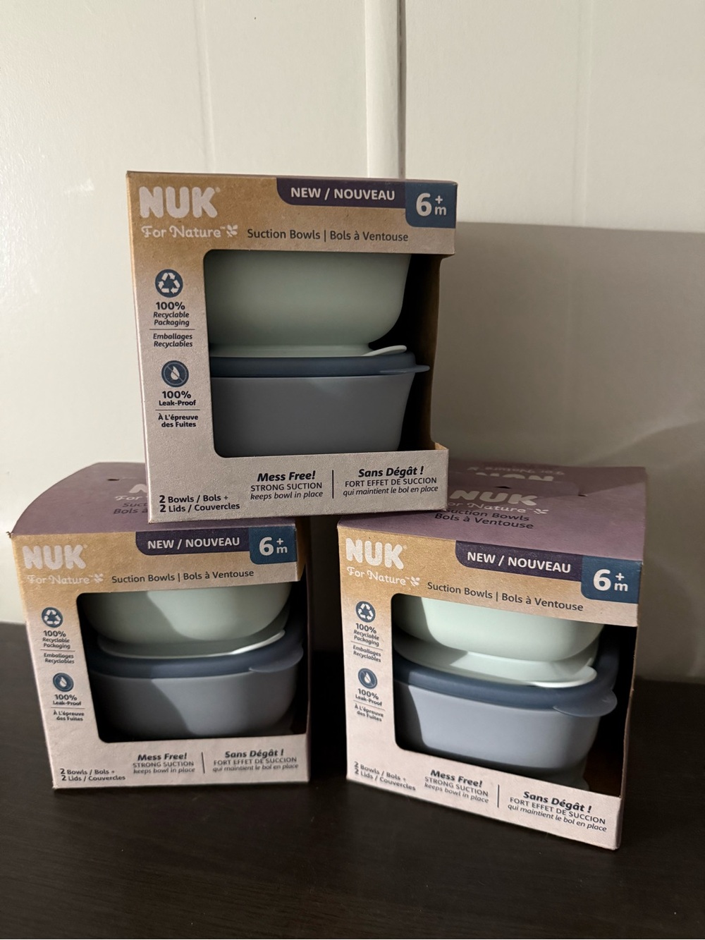 NUK For Nature Suction Bowls - Blue & Mint (2-Pack)